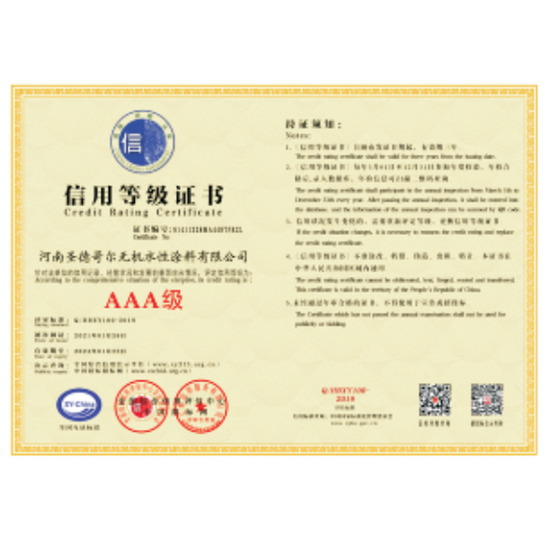 信用等級證書